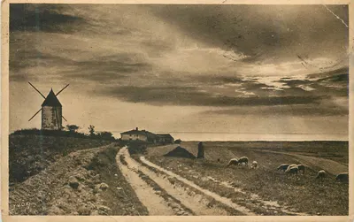 Pôr do sol sobre a Gironde — vista das alturas de Madgeloup, perto de St-Fort — Edição de Arte YVON, Neaullly-Paris, n°38