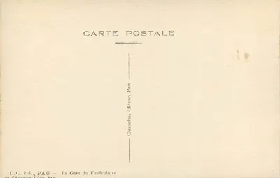 Pau - La Stazione del Funicolare — Carrache, editore, Pau — Verso