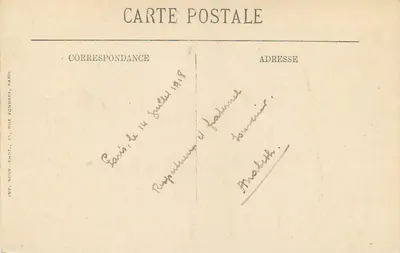 Paris — O Arco do Triunfo do Carrousel (Jardim das Tuliéries) — Imp. Nouv. Phot., 75, rue Fondary, Paris — Verso
