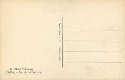 Krypta Aquilonu — Mont-Saint-Michel — C. A. P. Strasbourg — Rewers