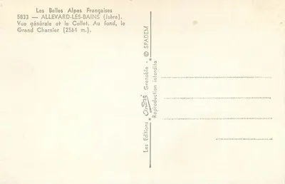 अल्वेड-लेस-बैंस — सामान्य दृश्य और कॉलेट, ग्रैंड चार्नियर (2564 मीटर) के साथ — प्रकाशक एंड्रिस, संख्या 5833 — पीछे