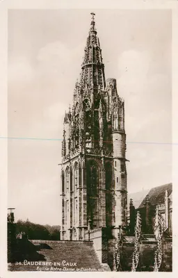 Caudebec-en-Caux — Igreja de Nossa Senhora, o campanário — Editor Levy et Neurden, Paris