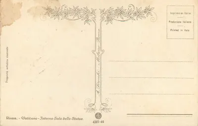 Sala delle Statue — Watykan — A. Brocchi, Mediolan — Rewers