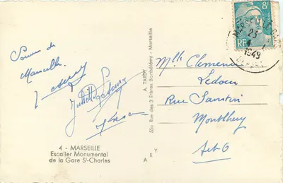 Escalier Monumental de la Gare Saint-Charles — Marseille — éditeur A. Tardy — Verso