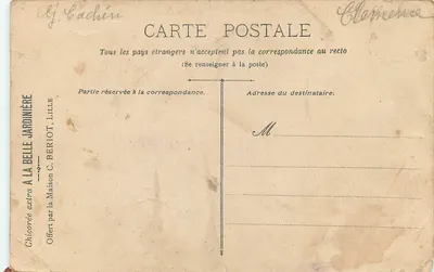 Crianças à mesa em uma varanda — editor C. Beriot, Lille — Verso