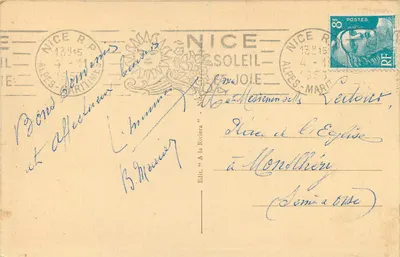 NICE - Sunset - Jardin Albert 1er — Publ. 'A la Riviera' n°11 — Back