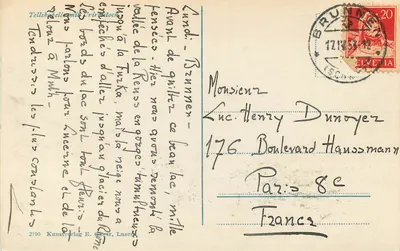 Tellskapelle com Urirotstock — vista alpina — Kunstverlag E. Goez, Luzern, n° 2190 — Verso