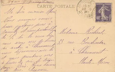 Joinville (Haute-Marne) — Igreja, torre sineira e portal Renascentista — G. Dutour e Filhos, editores — Verso