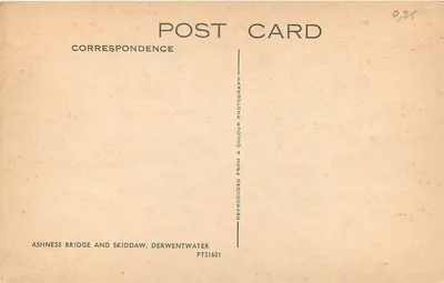 Ashness Bridge e Skiddaw — Derwentwater — PT21601 — Verso