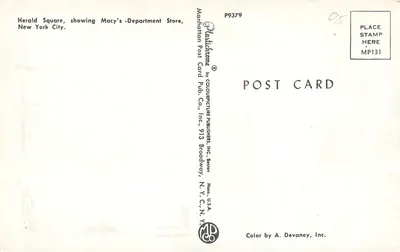 Herald Square — Macy's Department Store — Manhattan Post Card Pub. Co. — Rewers