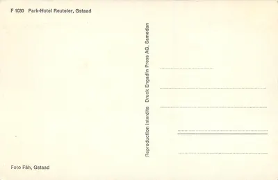 Park-Hotel Reuteler — Gstaad — Foto Fäh, Gstaad — Rewers