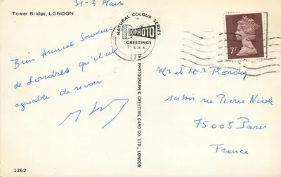 Most Tower — Londyn — Copphoto Greetings U.S.A. n°1362 — Rewers