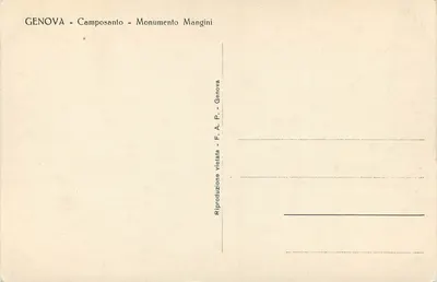 São João Batista — estátua no Camposanto de Gênova — editor F.A.P. — Verso