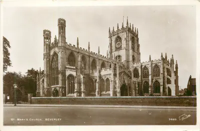 Igreja de Santa Maria, Beverley — vista da igreja gótica — Walter Scott, Bradford, n° 2689