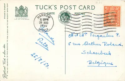 Westminster Abbey — widok fasady — Tuck's Post Card — Rewers