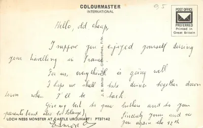 Monstro do Loch Ness — Castelo Urquhart — Colourmaster International — Verso