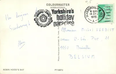 Scarborough Bay — Robin Hood's Bay — Colourmaster International PT19872 — Verso