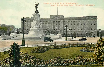 Memorial da Rainha Vitória e Palácio de Buckingham, Londres — Série 'Colourtone' da Valentine n°23-1
