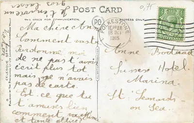 Sugar Loaf Hill — Folkestone — C.45158, wydawca Célesque Series — Rewers