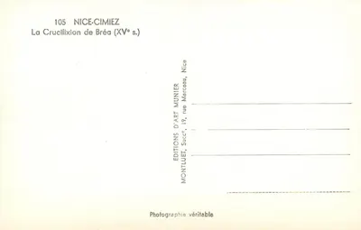 Crucifixion de Bréa — XVᵉ siècle — Éditions d'Art Munier, Nice — Rewers