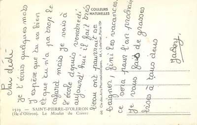 Saint-Pierre-d'Oléron — O Moinho do Coivre — editor Cap — Verso
