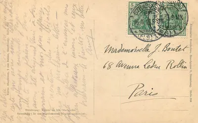 Strasburg — Ruiny katedry — wydawca nieznany, numer seryjny nieczytelny — Rewers