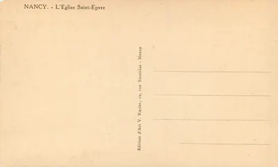 Nancy — Katedra św. Epwra — Wydawnictwo V. Reeder, Nancy — Rewers