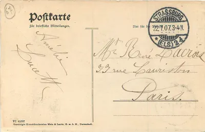 Strasburg I. E. — Katedra — Wydawca: Gamille-Schaudfleer — Rewers