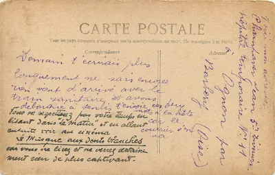 Destruição do vilarejo de Carnoy — Guerra 1914 — Ed. Pays de France, n°65 — Verso