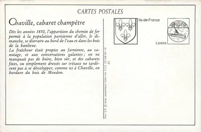 Chaville — Cabaré campestre à beira do Lago da Ursine — Editor C.E.E. n° 438 401 18 — Verso