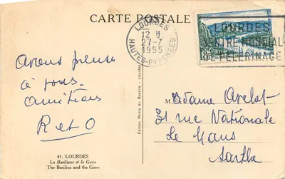 Lourdes — Bazylika i Gave — Wydawnictwo Palais du Rosaire, nr 41 — Rewers