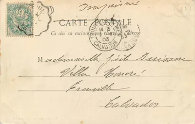 Clécy - Die Ufer der Orne — Die pittoreske Normandie — Verleger P. Roussel, Argenten - Cliché D. — Rückseite
