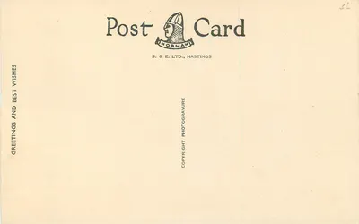 Battle Abbey, cerca de Hastings — editor S. & E. Ltd., n° 7010 — Reverso