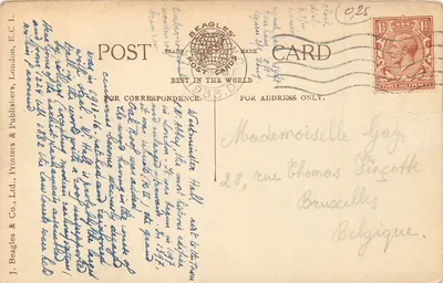 Londres. Houses of Parliament e Westminster Hall — J. Beagles & Co. Ltd. n° 185 — Verso