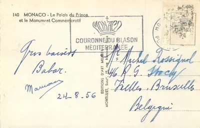 Monaco - El Palacio del Príncipe y el Monumento Conmemorativo — Ediciones Munier, n°140 — Reverso