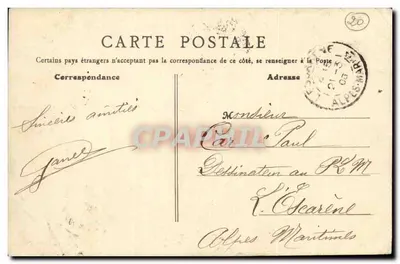 Paris - Leão de Belfort — estátua monumental — B.F., Paris, n°567 — Verso