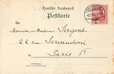 Pogański mur na Wzgórzu św. Odyle — Les Vosges — Charles Bernhof, nr 584 — Rewers