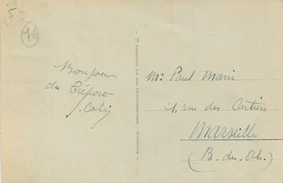 Le Tréport — Plaża, wile i skały — Wyd. Paris Galeries, nr 27 — Rewers