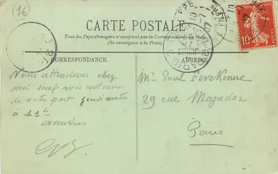Dieppe — Efeito de Ondas — LL. n° 206 — Verso
