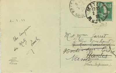 Monument Lafayette w Metz — oferowany i ufundowany 20 sierpnia 1920 — seria 207 — Rewers