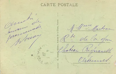 Laon - O Monumento dos Professores do Aisne na quadra da Escola Normal de Professores — G. Arrand, Nantes — Verso