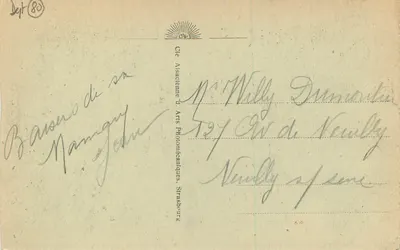 MERS-les-BAINS - A praia e o Cassino, vista geral tirada das Falésias — Cie Alsacienne d'Arts Photomécaniques, Strasbourg — Verso