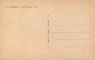 Lourdes — As Piscinas P. D. — Edit. P. Doucet - Lourdes — Verso