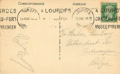 Lourdes — Les Piscines — Le Gave devant la Grotte — LL — Verso