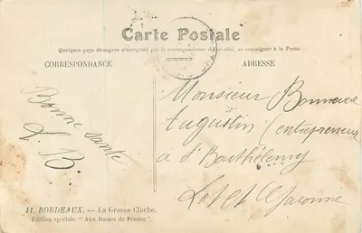 La Grosse Cloche — Bordeaux — Wydanie specjalne 'Aux Dames de France' — Rewers