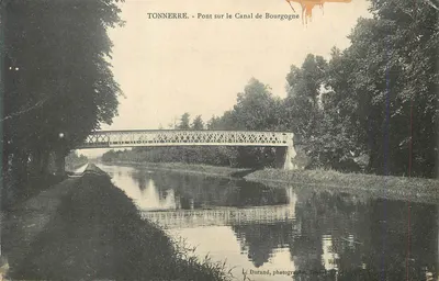 Bilhete postal antigo Ponte sobre o Canal de Borgonha em Tonnerre