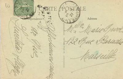 Nice — Publiczny ogród i Plac Masséna — La Côte d'Azur, seria 4, wydane przez CATALA FRÈRES PARIS — Rewers