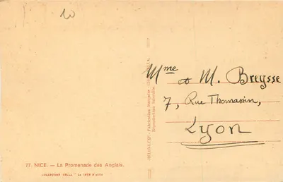 Nice — Promenade des Anglais — wydawca NELLA, nr 77 — Rewers