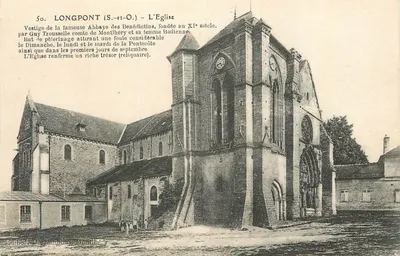 Longpont (S.-et-O.) - A Igreja — vestígio da abadia dos Beneditinos, fundada no século XI — editor Calvar, Depointhone, n°50