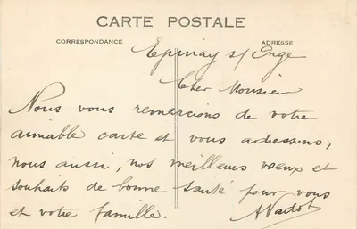 Longpont (S.-et-O.) - A Igreja — vestígio da abadia dos Beneditinos, fundada no século XI — editor Calvar, Depointhone, n°50 — Verso